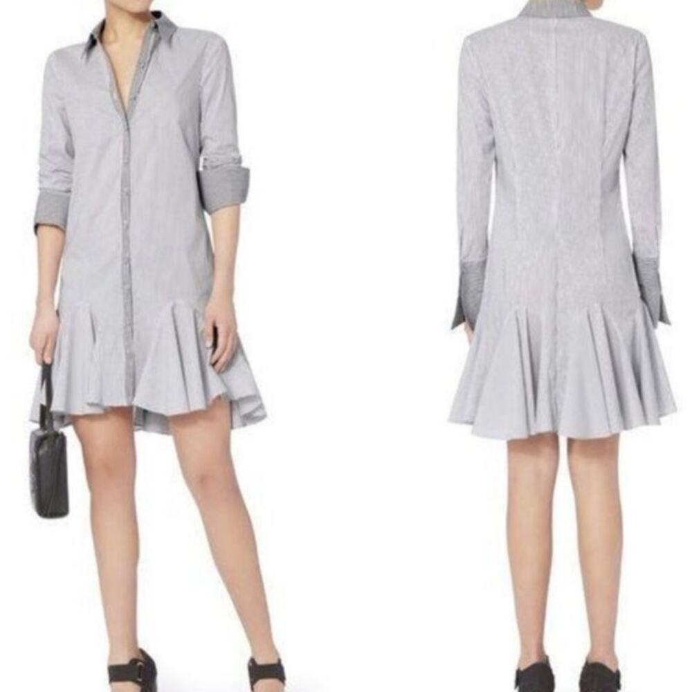 Exclusive for Intermix Blue Striped Bevin Poplin Mini Dress Sz S NWT